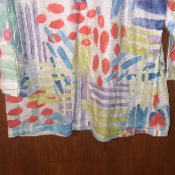 Et' Lois Island Fever Soft Knit Top blouse colorful spring - Picture 2 of 6